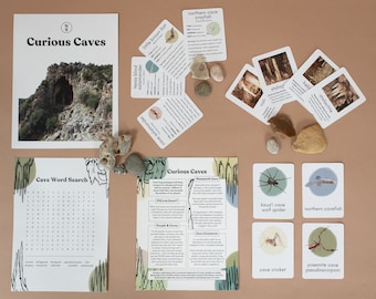 Curious Caves Unit Study  | Printable Nature Study STEM Worksheets Homeschool Resources Curriculum Learning Toddler Activities Montessori