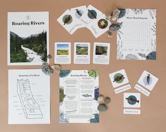 Roaring Rivers Unit Study | Printable Nature Study STEM Worksheets Homeschool Resources Curriculum Learning Toddler Activities