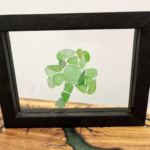 Shamrock, Clover, 4 x 6 FRAMED beach glass, St.Patrick's Day, Luck of the Irish image 2
