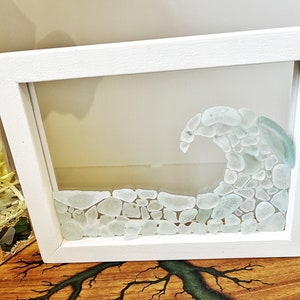 Beach Wave, Beach Glass Art, FRAMED image 6