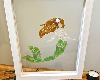 Mermaid mosaic, Under the Sea Beauty FRAMED