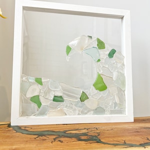 Beach Wave, Beach Glass Art, FRAMED image 3