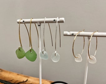 Beach Glass Earrings, Dangles & Hoops