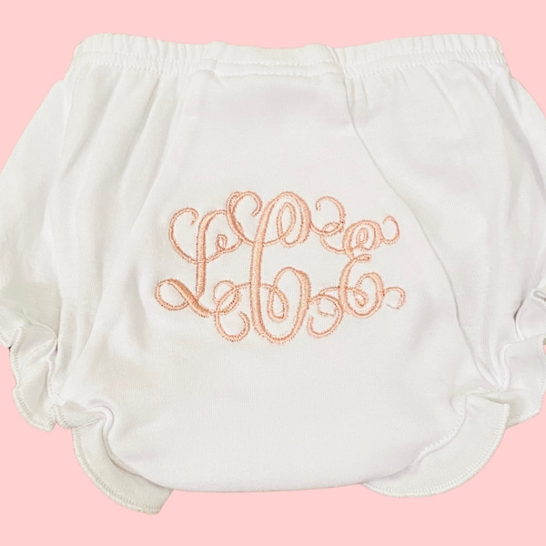 Bloomers; Personalized Bloomies; Monogrammed Diaper Cover; Girls Panty Cover; Shower Gift