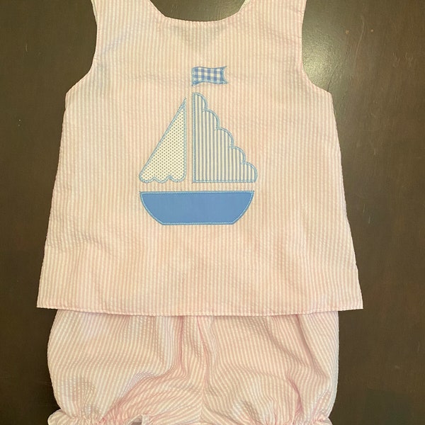 Seersucker Sunsuit with Bloomers