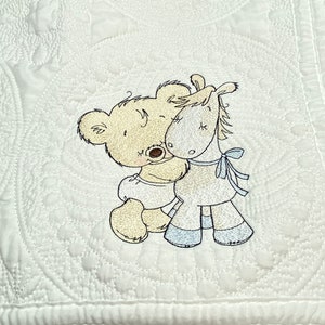 Embroidered Baby Quilt: Monogrammed Cotton Heirloom