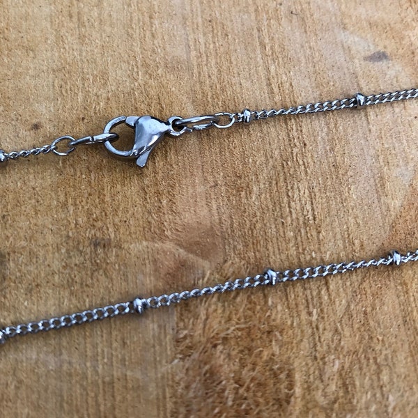 Decorative Chain, Soldered, with Rondelle Beads, Stainless Steel Twisted Chain Curb 2mm link