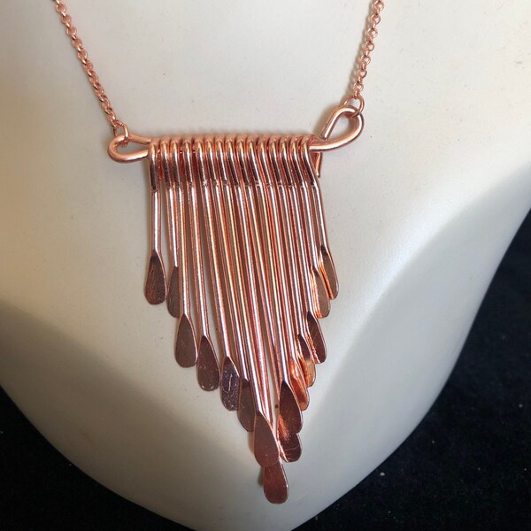 Art Deco Fan Pendant, 15 stripes to make the fan, Unique Jewelry, Art Deco Jewelry Rose gold. Perfect gift for a special person.