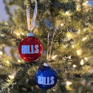 Buffalo Bills Glass Ornament: Glitter Christmas Tree Decoration