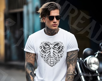 Skeleton Heart Tee, Skeleton Heart Tee, Skeleton Heart Unisex Tee, Metal Graphic Tee, Metalcore Tee; Skeleton Heart Tshirt, Skeleton Heart