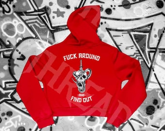 FAFO Cropped Hoodie, FAFO Zip Up Cropped Hoodie, FAFO Zip Up Hoodie, Metal/Rock Cropped Hoodie, Metalcore ZipUp Hoodie; Metal