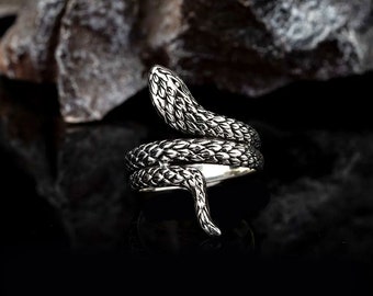 Gothic Snake Silver Designer Ring 925 Sterling Silver Stoneless Ring,Daily Use Ring,Gift For Him