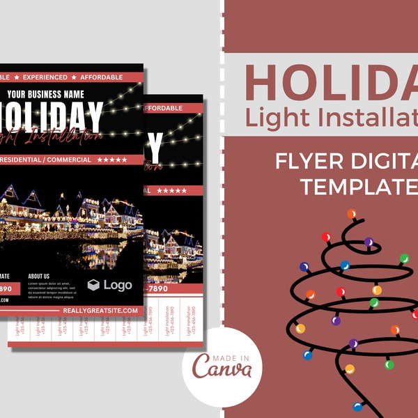 Christmas Light Installation Flyer Etsy