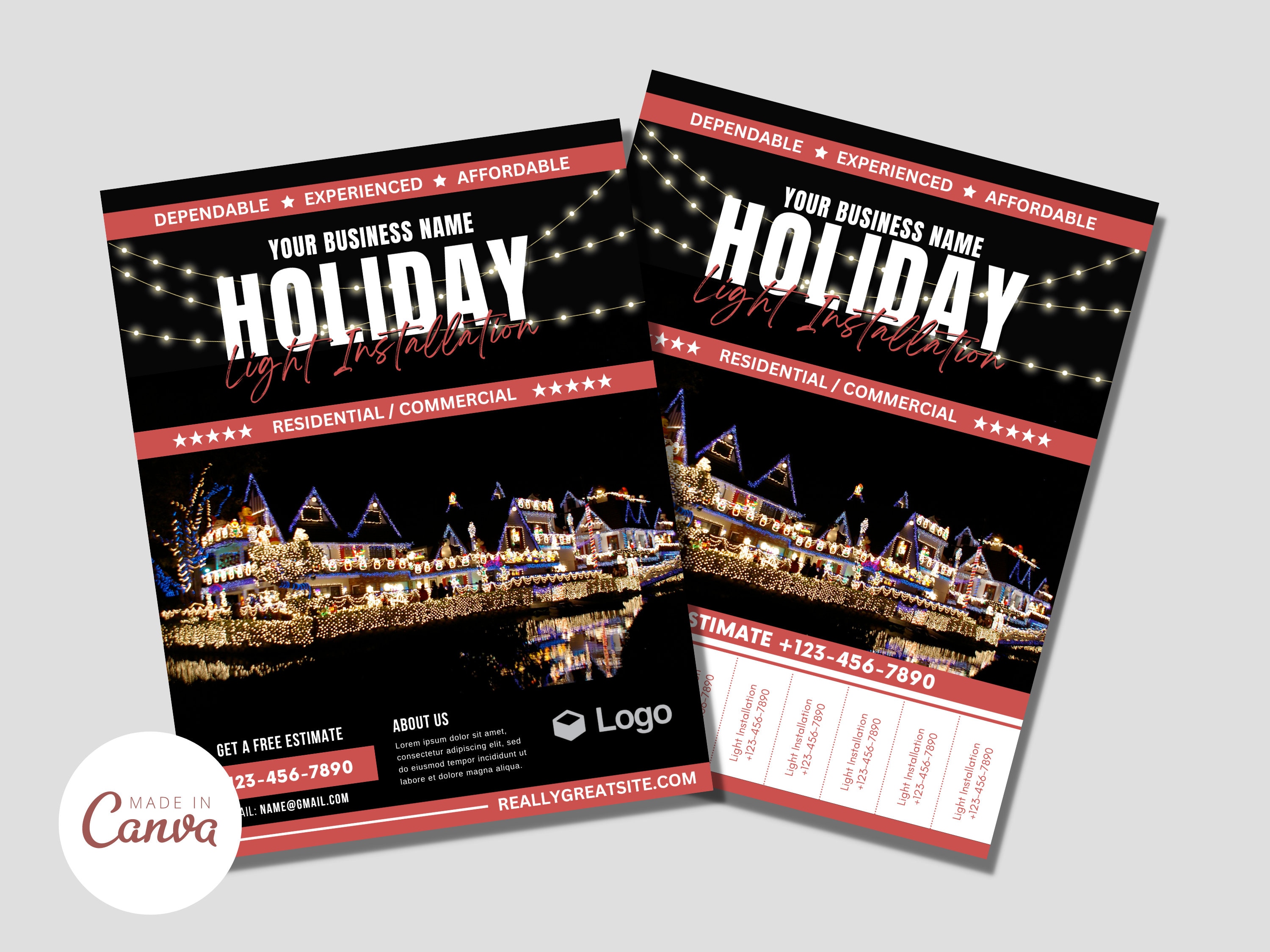 holiday light installation flyer 01 - christmas light hanging