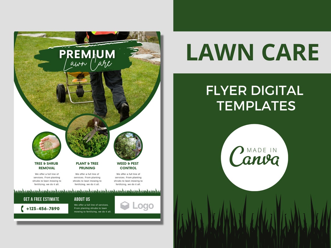 Landscaping/grass Flyer Digital Download Template Grass Cutters Grass
