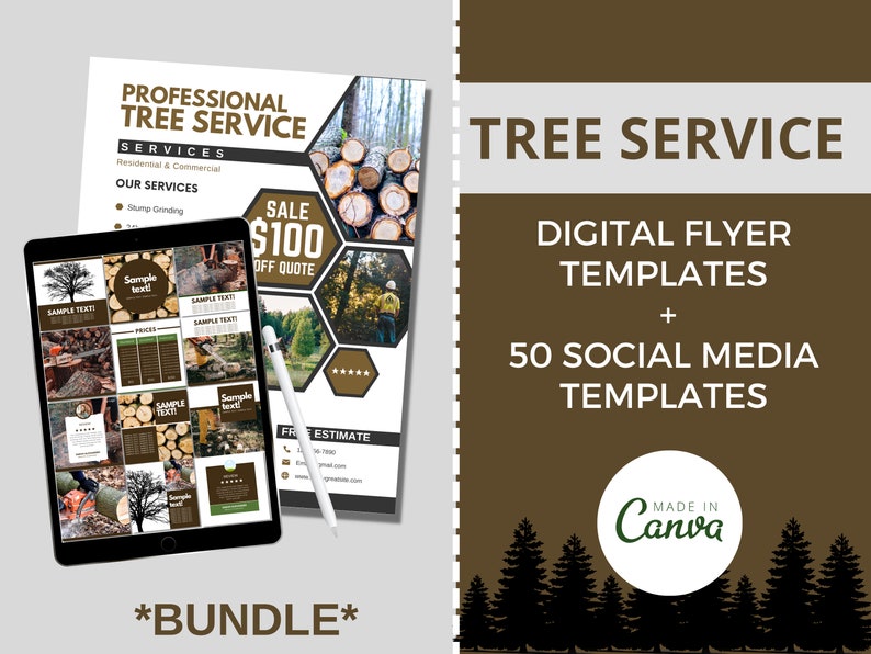 Bundle Tree Service Instagram/Facebook Post /Flyer Tree Trimming Tree Cutting Tree Removal Tree Care Storm Damage Tree Cutters image 1