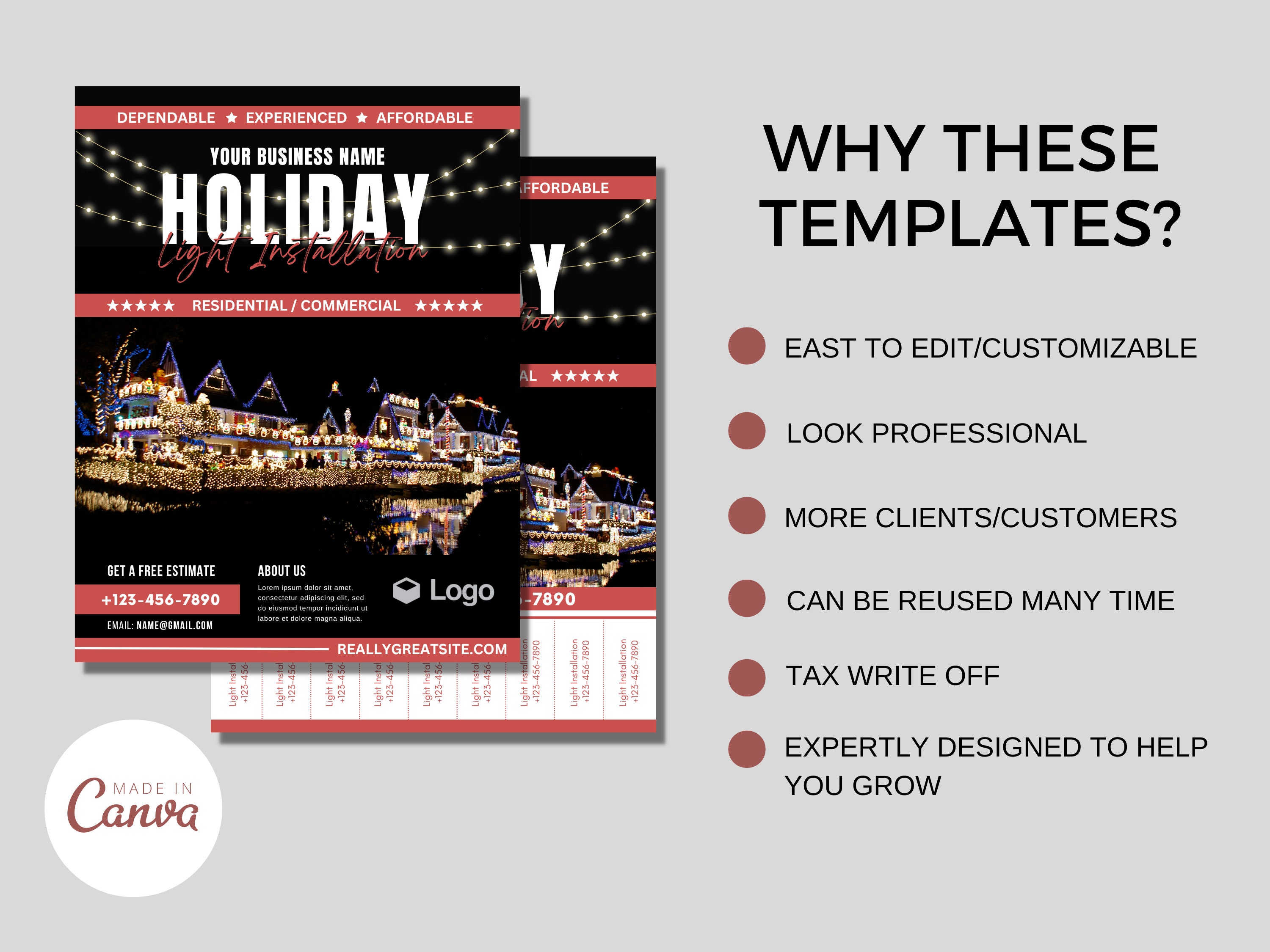 Holiday Light Installation Flyer 01 - Christmas Light Hanging ...