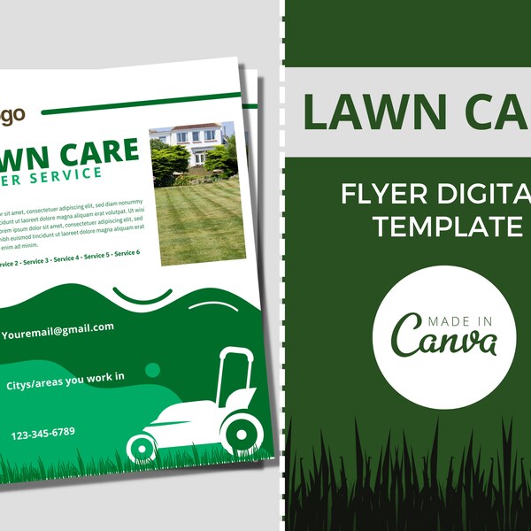 Grass Cutting Flyer Etsy