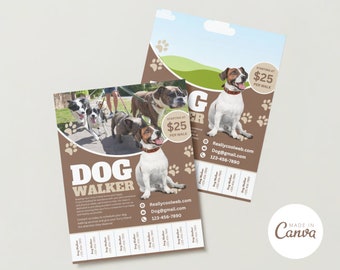 Create Your Perfect Dog Walking Flyer Today with our Editable Pet Business Flyer Template - Perfect for Dog Walkers, Pet Sitters