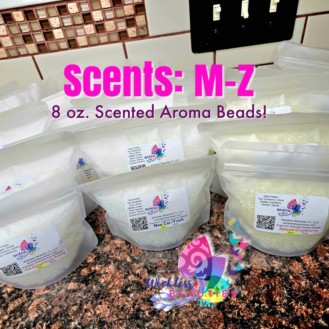 8 Oz Premium Cured Scented Aroma Beads, Scents MZ, Air Fresheners