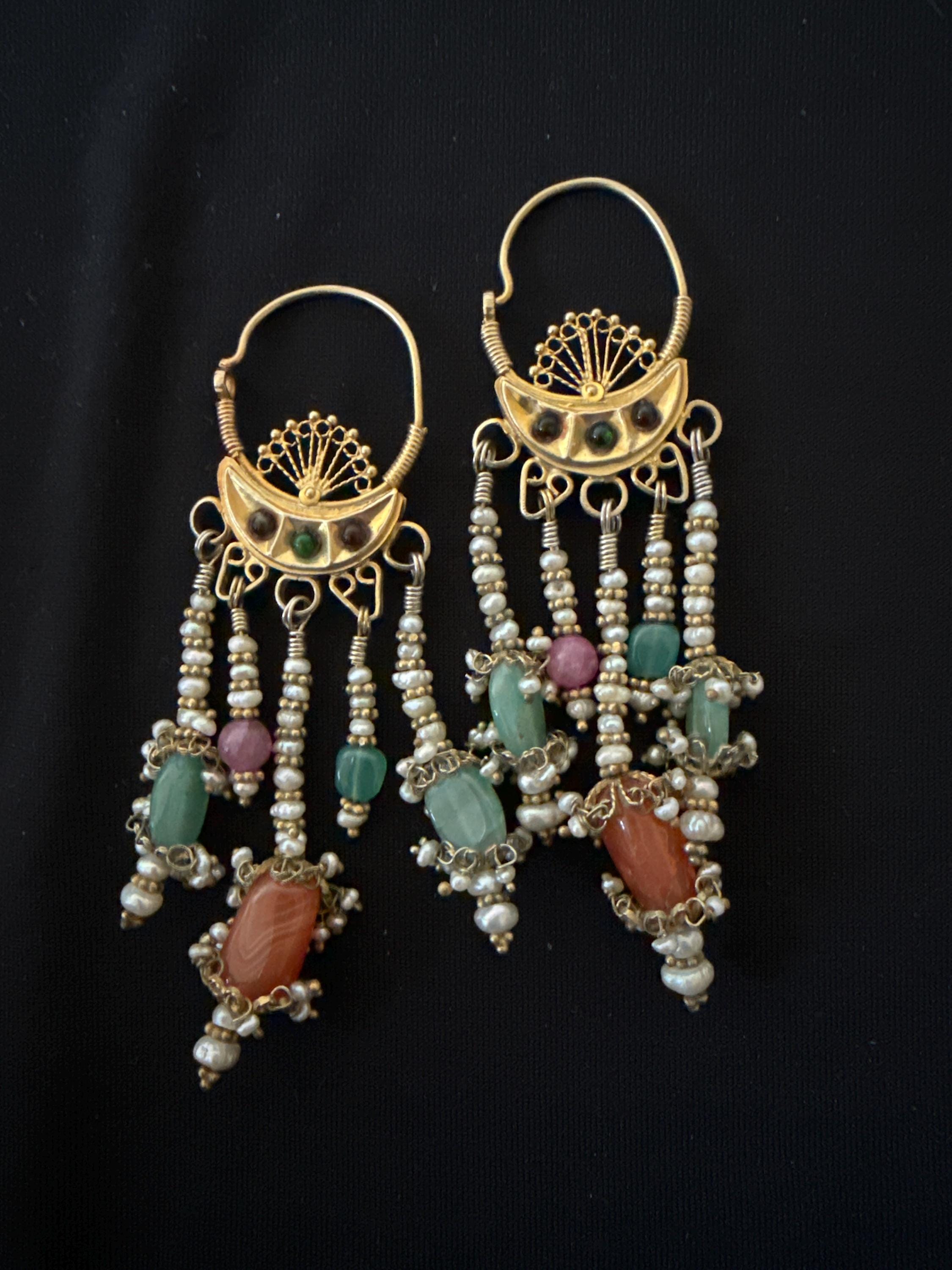 925 Sterling Silver Drop Earrings 18K Gold Plated Earrings -  Statement Earrings Long Dangle Earrings Handmade Sunrise Earrings