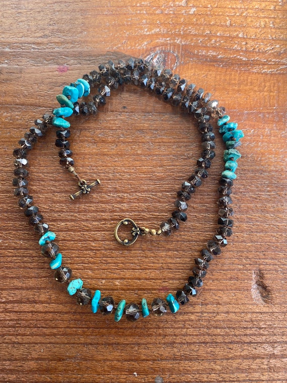 Smokey Topaz & Turquoise Necklace