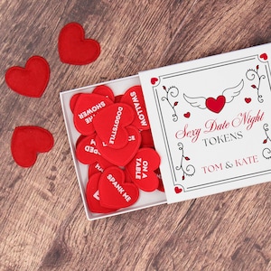 Fichas personalizadas para una cita nocturna / Regalos para una cita nocturna, Ideas para una cita nocturna, Regalos de aniversario personalizados, Regalos para parejas, Concepto de dados para una cita nocturna