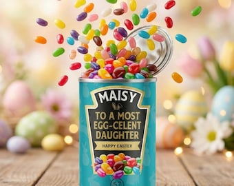 Lata personalizada de caramelos de gelatina de Pascua - Bolsas de dulces de Pascua, dulces para la búsqueda de huevos de Pascua
