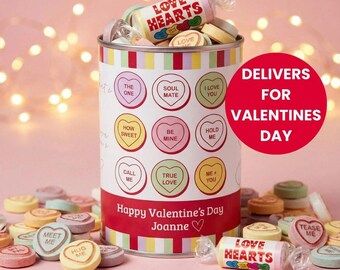 Valentines Day Gift - Personalised Filled Love Hearts Sweet Tin