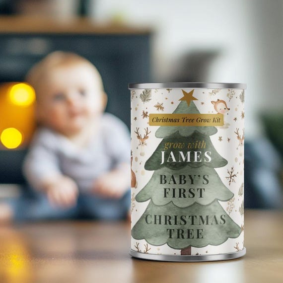 Premier sapin de Noël de bébé, cadeau personnalisé, boîte de