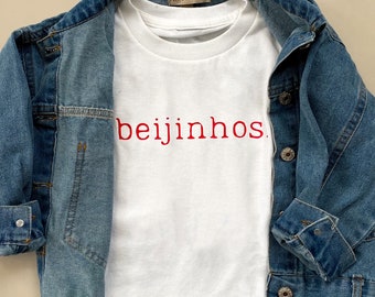 Beijinhos Toddler Tee | Toddler Graphic Shirt | Baby Graphic Tees | Baby Valentines Shirt | Toddler Valentine | Portuguese Baby Shirt