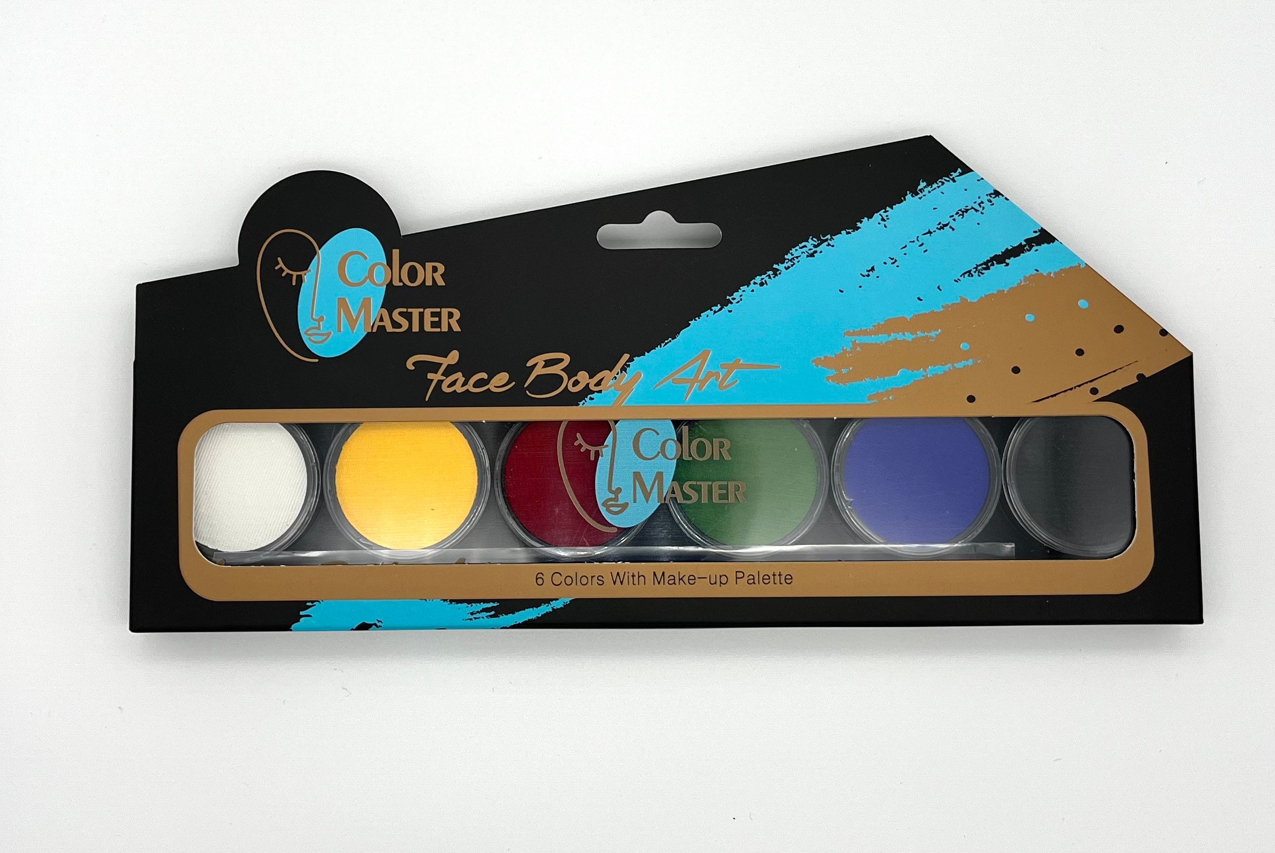 Colormaster Professional Face Paint Kit bright Color, Body Painting Set  Including 10 GM X 6 Colors, 2 Paint Brushes 