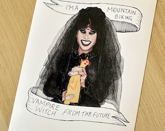 Katya Zamolodchikova Mountain Biking Vampire Witch Print/ Sticker