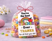 Happy Teacher Appreciation Week Gift Tag Template, Printable Thank You Favor Tags, Editable Pencil Apple School Treat Tag, Instant Download