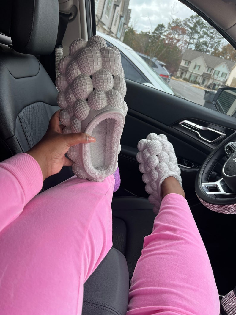 Bubble Slides With Fur Etsy