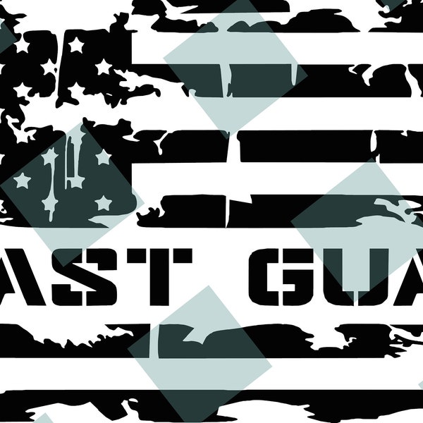 thumbnail interactive-video image 1 of Distressed USCG United States Coast Guard Flag Decal Sticker – 5 X 7.7 Inches 1 of 3