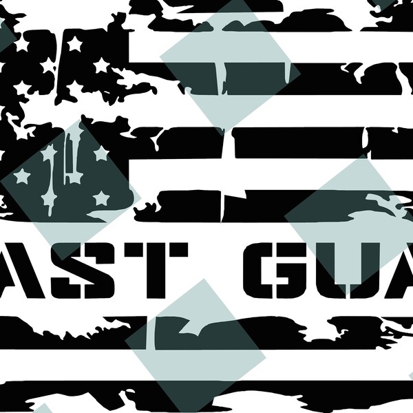 Distressed USCG United States Coast Guard Flag Decal Sticker – 5 X 7.7 Inches