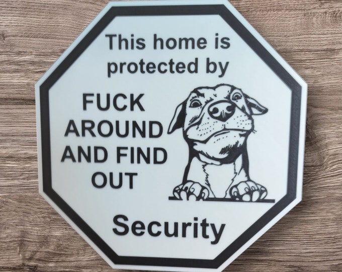 guardsign funny dog this home is protected by security sign safety sign 3d printed