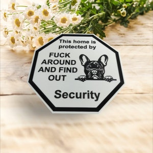 guardsign french bulldog dog this home is protected by security sign safety sign 3d printed french bulldog