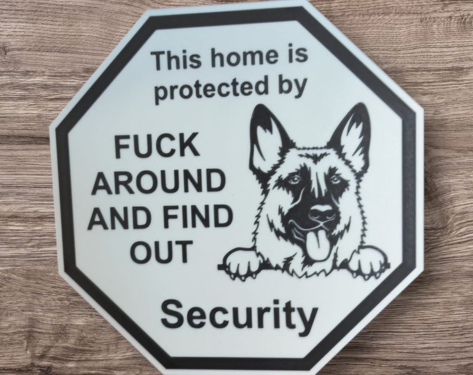 guardsign german sheppard german shepherd dog this home is protected by security sign safety sign 3d printed