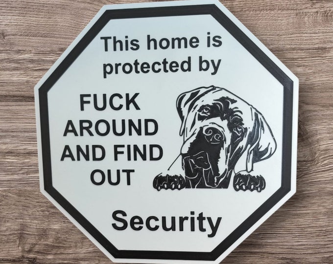 guardsign Cane corso dog this home is protected by security sign safety sign 3d printed