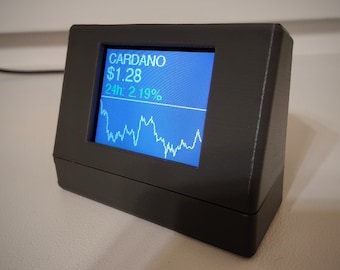 Mini Crypto Coin Ticker gadget Cryptocurrency Display Track Bitcoin price and any cryptocurrency live Crypto price tracker Wifi monitor