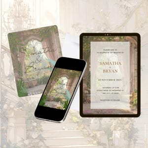 Majestic Castle Wedding Invitation Template | Elegant Digital Download | Canva Design & Editable