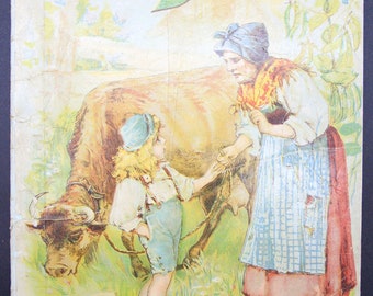 1899 Raphael Tuck Jack And The Beanstalk Little Darling Series Antique Illus