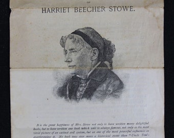 1887 Booklet- Writings Of Harriet Beecher Stowe Advertisement Uncle Tom's Cabin