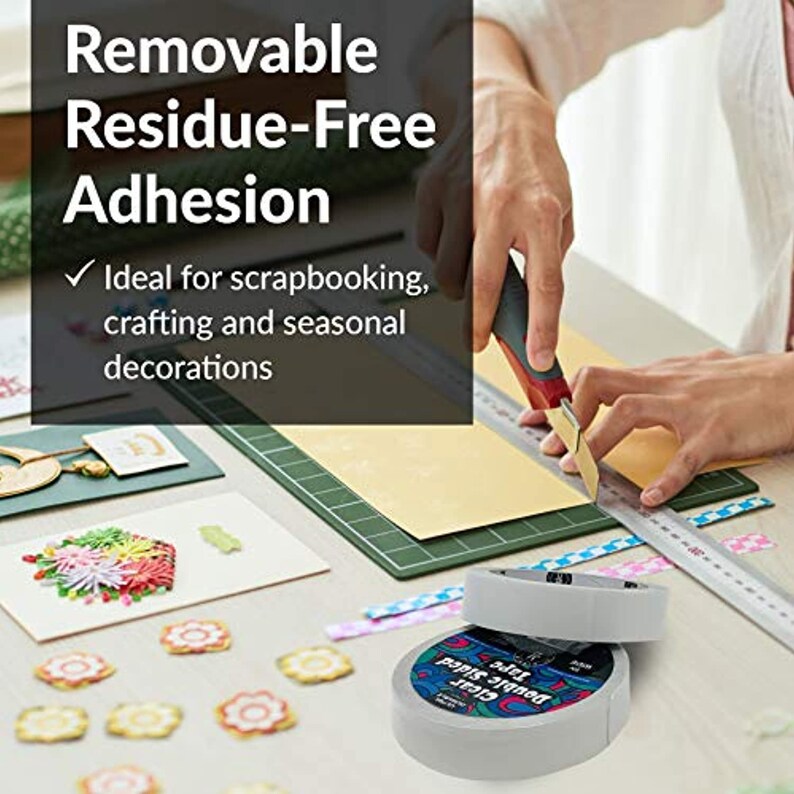 3 Pk Clear Double Sided Tape 1 Inch Wide Heavy Duty Adhesive 2 Etsy