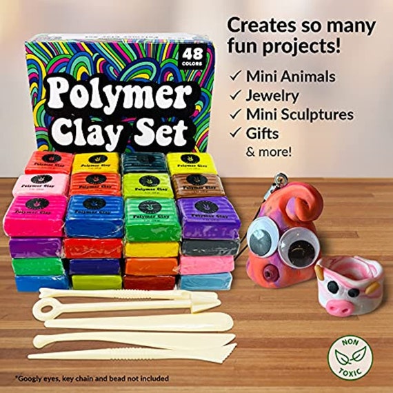 Polymer Clay 100 Colors 1 Oz Oven Bake Modeling Clay Kit Ideal DIY Art for  Adult