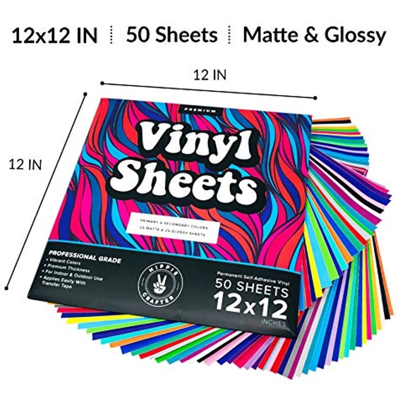Permanent Vinyl Sheets 50 Pieces Adhesive Vinyl Paper 12 Etsy