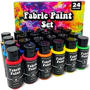 Arteza Permanent Fabric Paint Set of 24