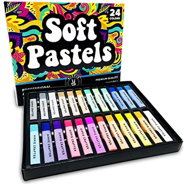 Soft Pastels Art Supplies Set of 24 Colored Chalk Pastels for Artists